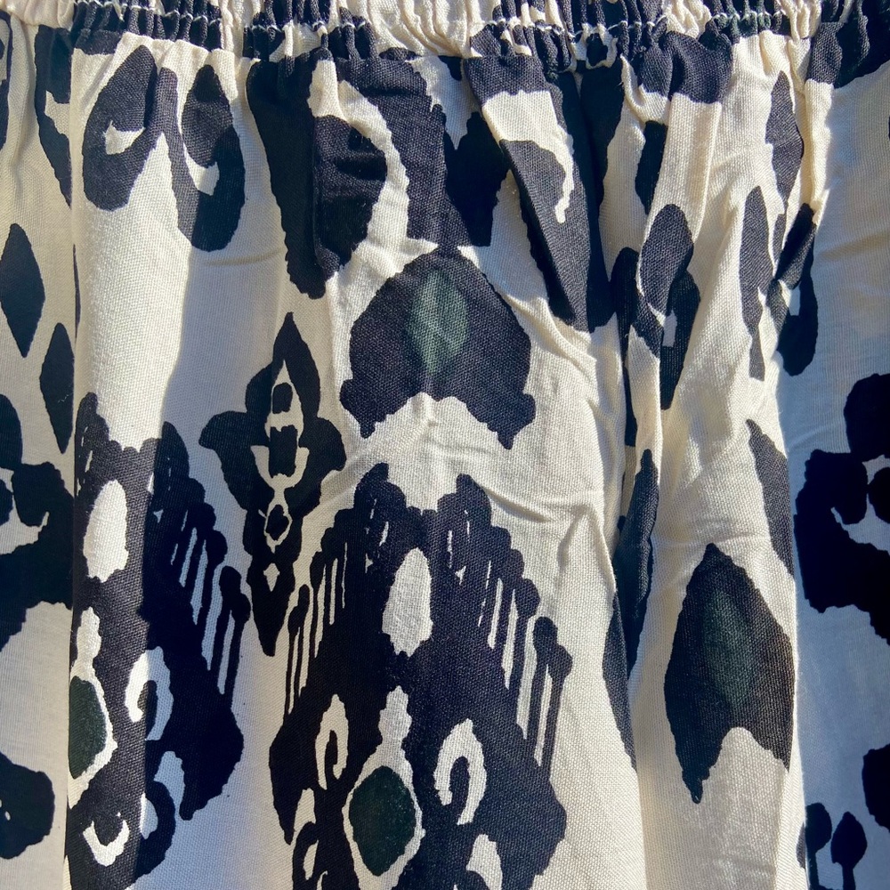 NEW Boho Black and Cream Wide Leg Pants - Picture 6 of 8